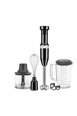 MIXEUR KITCHENAID NOIR+HACHOIR+BOL+FOUET